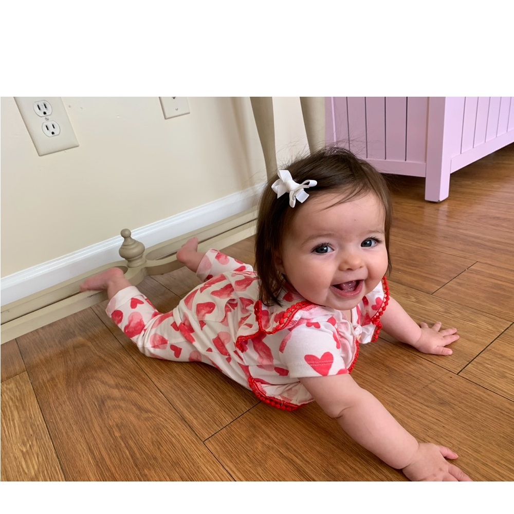 Jessica Simpson Red Heart Print Kids One Piece